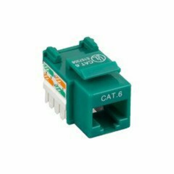 Swe-Tech 3C Cat6 Keystone Jack, Green, RJ45 Female to 110 Punch Down FWT326-121GR